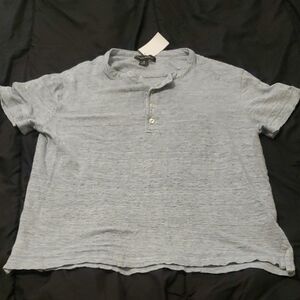 Banana Republic Men's Heathered Blue Button Down Shirt